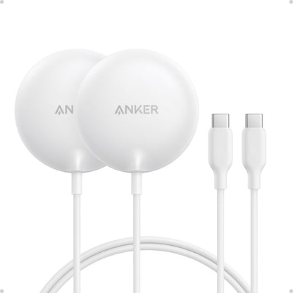 Anker Zolo Magnetic Wireless Charger, Qi2 Certified 15W MagSafe-Compatible Wireless Charging Pad, for iPhone 16/15/14/13 Series, AirPods, and More (Adapter Not Included) (Black, 2 Pack)