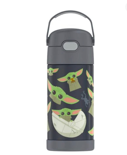 THERMOS FUNTAINER Water Bottle with Straw - 12 Ounce - Kids Stainless Steel Vacuum Insulated Water Bottle with Lid, Bluey