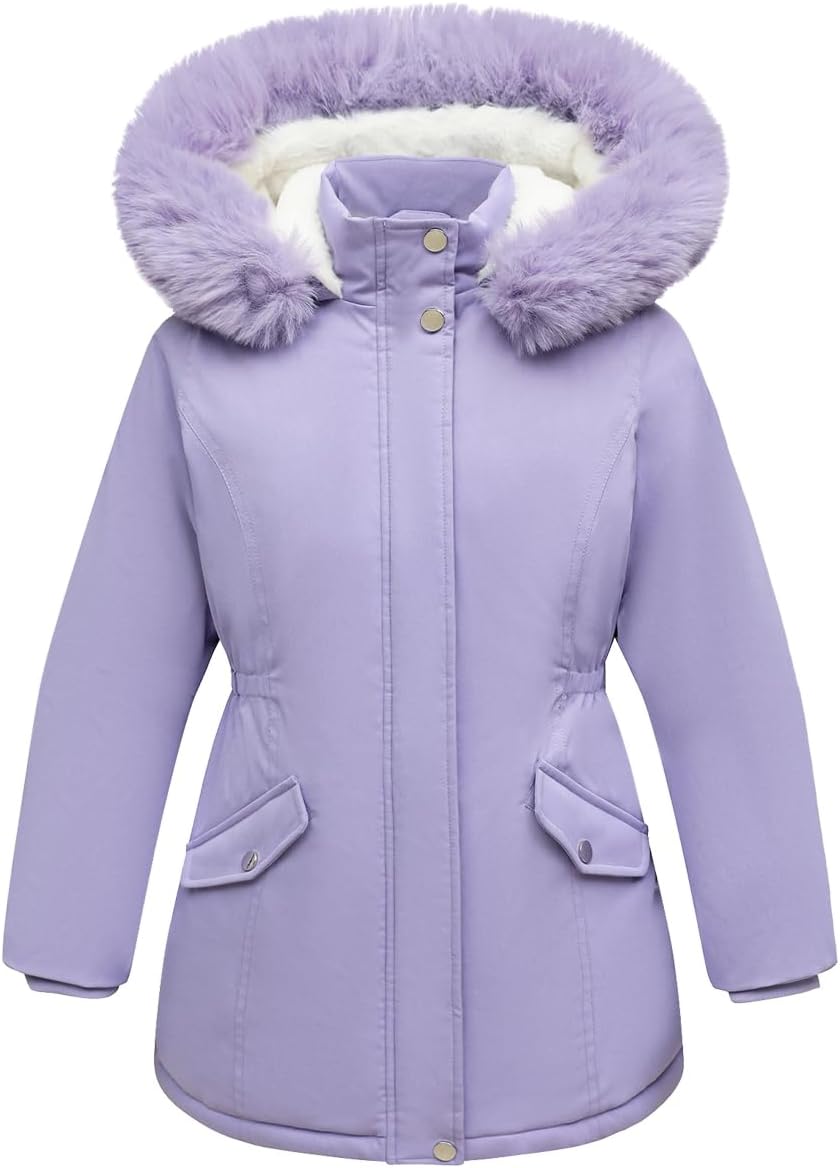 Girl's Long Coat Waterproof Winter Kids Outerwear Warm Parka Puffer Jacket with Hood