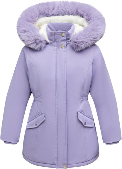Girl's Long Coat Waterproof Winter Kids Outerwear Warm Parka Puffer Jacket with Hood