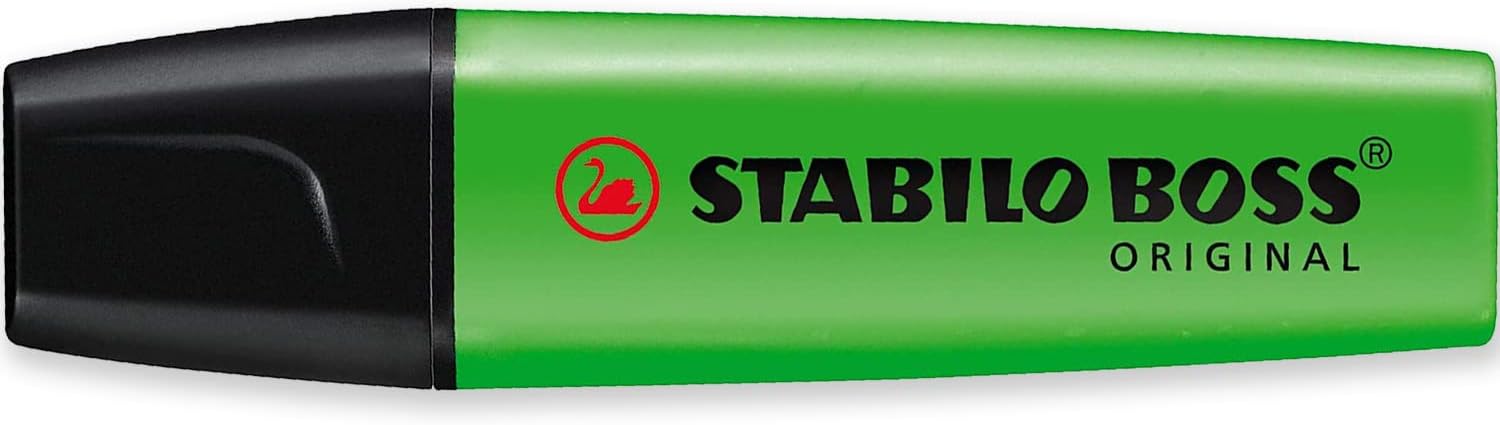STABILO Highlighter BOSS ORIGINAL - Essential Pack of 5 - Red, Yellow, Light Blue, Light Green & Lavender