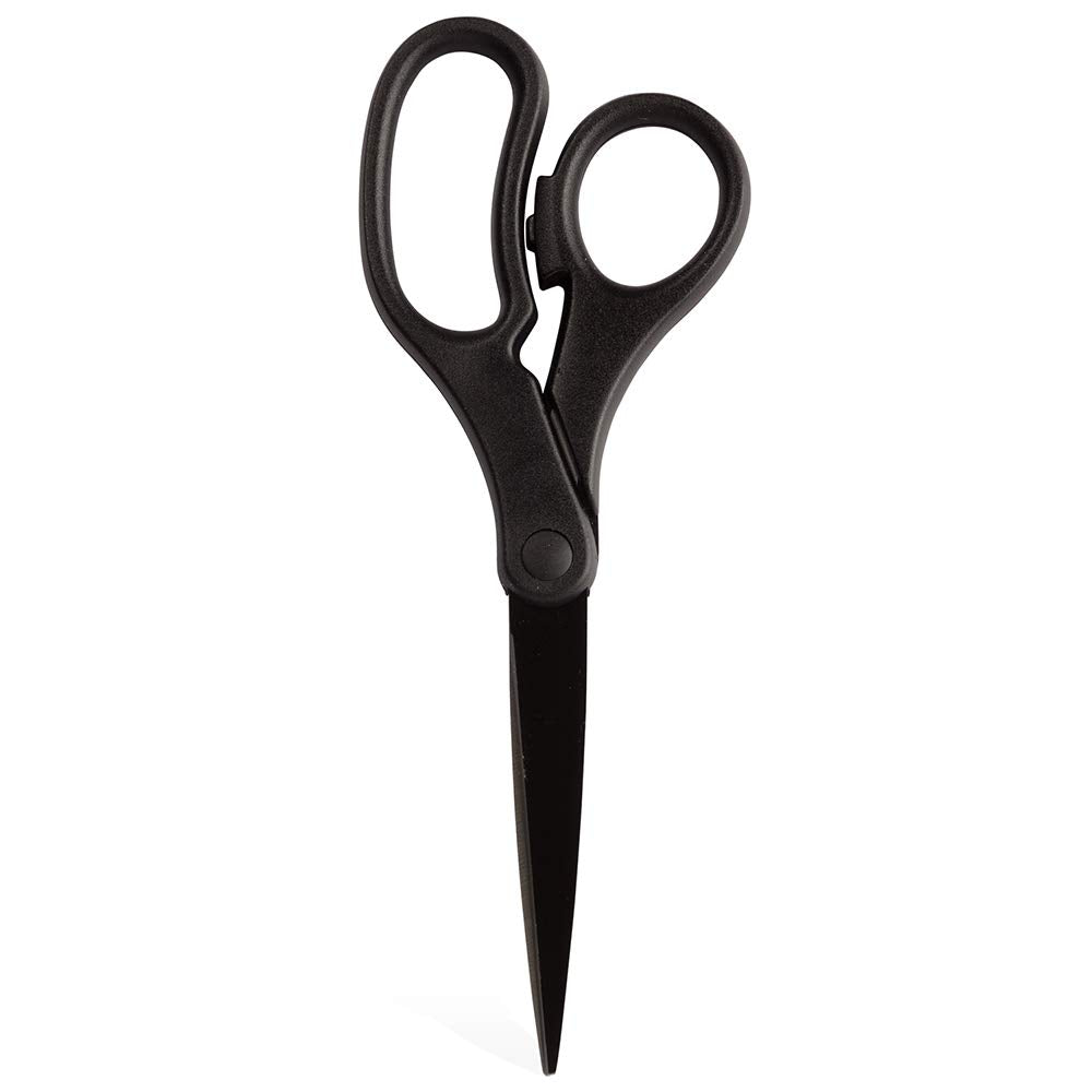 JAM PAPER Multi-Purpose Precision Scissors - 8 Inch - Neon Lime Green - Ergonomic Handle & Stainless Steel Blades - Sold Individually