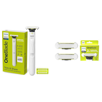 Philips Norelco OneBlade Intimate, Designed for Pubic Grooming, Trim & Shave with Extra Skin Protection, Waterproof, Model QP1924/70