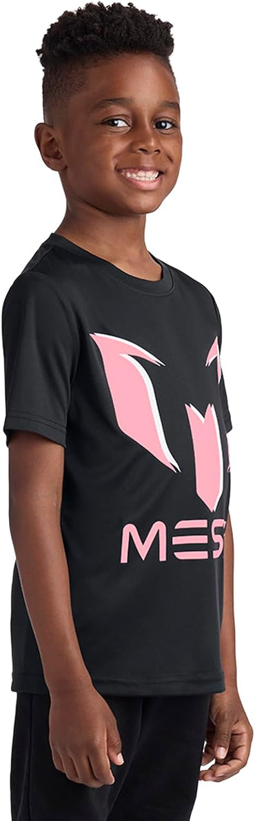 Boys' Lifestyle Short Sleeve Top, Slim-fit Shirt with Logo, Comfortable