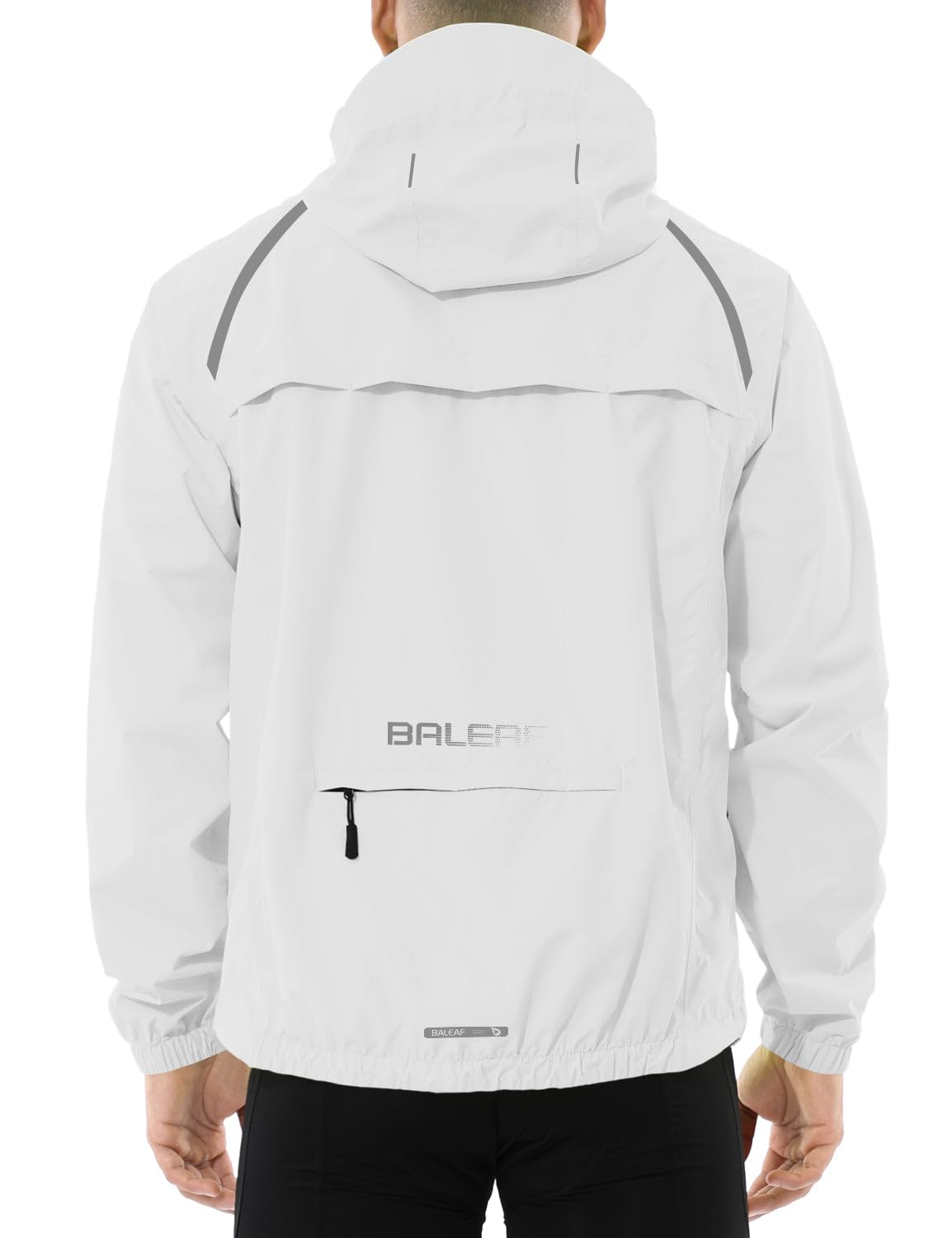 baleaf Men's Rain Jacket Waterproof Windbreaker Running Cycling Golf Hiking Gear Hood Lightweight Reflective Packable