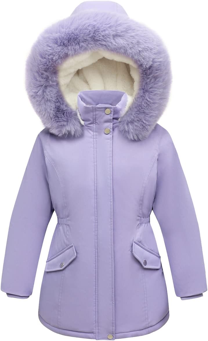 Girl's Long Coat Waterproof Winter Kids Outerwear Warm Parka Puffer Jacket with Hood