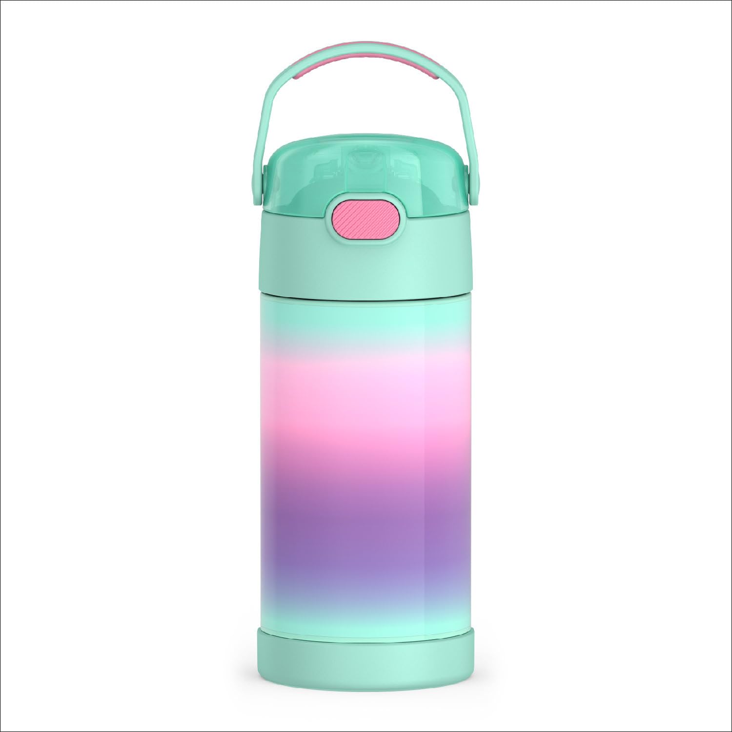 THERMOS FUNTAINER Water Bottle with Straw - 12 Ounce - Kids Stainless Steel Vacuum Insulated Water Bottle with Lid, Mod Flowers