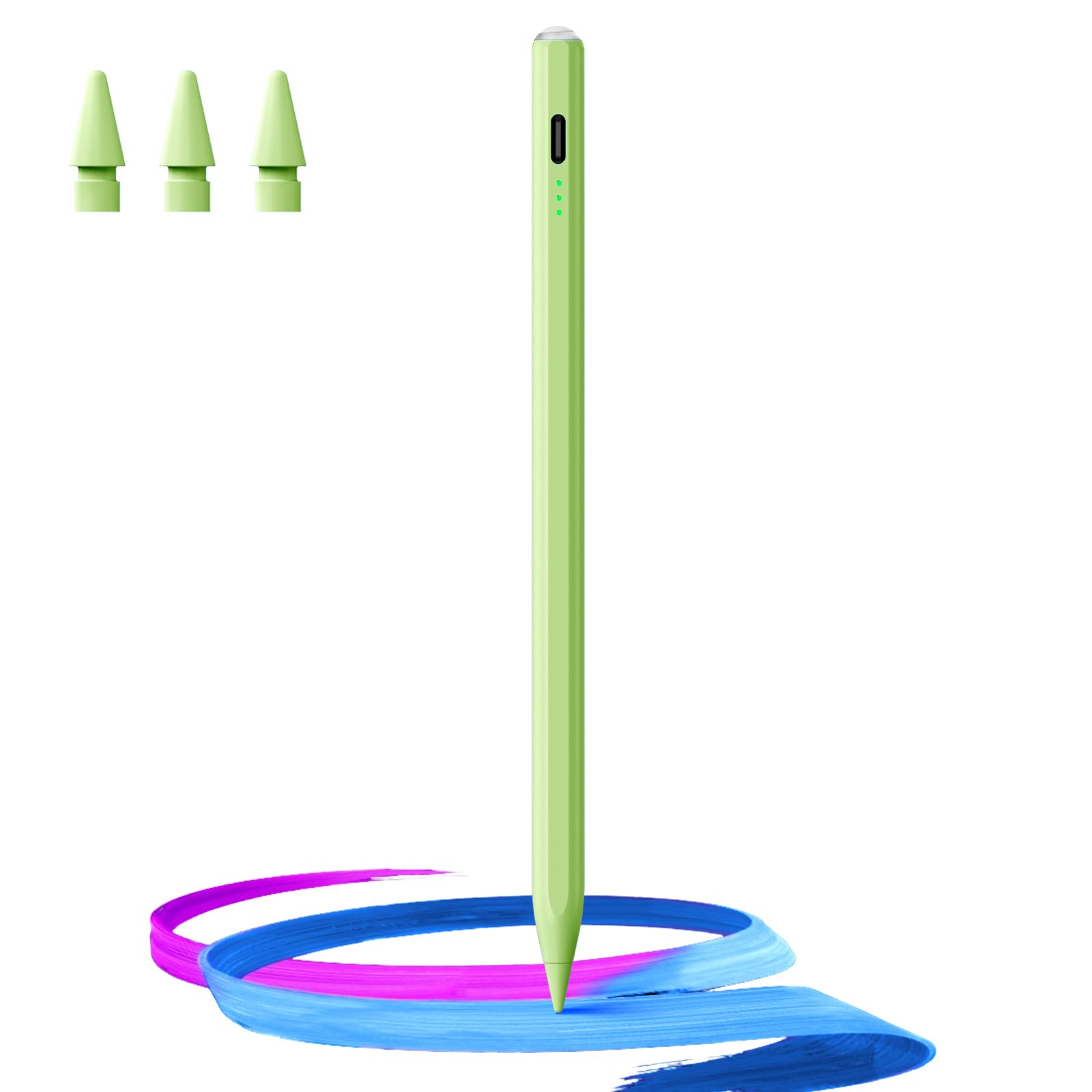Stylus Pen for iPad(2018-2025)-13 Mins Fast Charge with Tilt Sensitivity & Palm Rejection for iPad 11/10/9/8/7/6th Gen, Air 7/6/5/4/3/M3/M2, Pro 13"/12.9"/11"/M4, Mini 7/6/5th,White