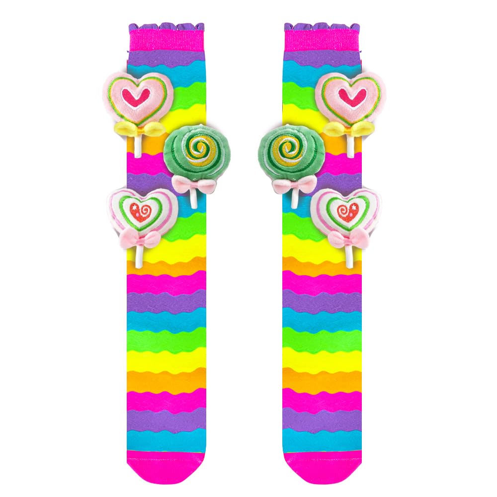 Crazy socks for kids Cute girl socks girls wacky Funky Stretch Mid to High Novelty Socks