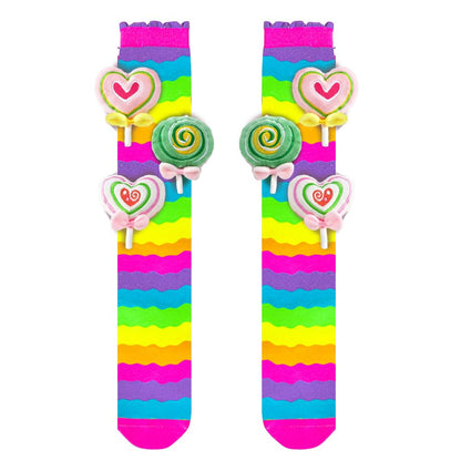 Crazy socks for kids Cute girl socks girls wacky Funky Stretch Mid to High Novelty Socks