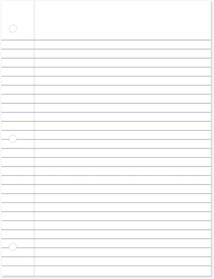 Mead Loose Leaf Paper, Wide Ruled Filler Notebook Paper, 8" x 10-1/2", 200 Sheets, Fits 3-Ring Binder (15200)