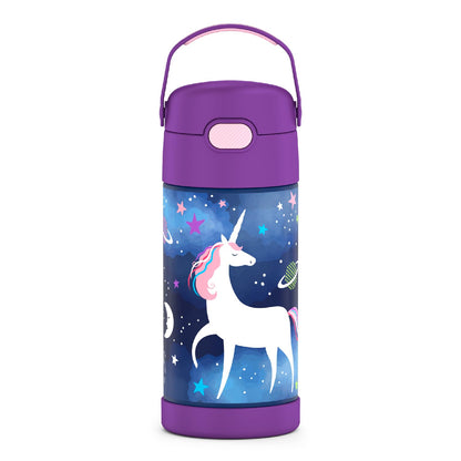 THERMOS FUNTAINER Water Bottle with Straw - 12 Ounce - Kids Stainless Steel Vacuum Insulated Water Bottle with Lid, Mod Flowers