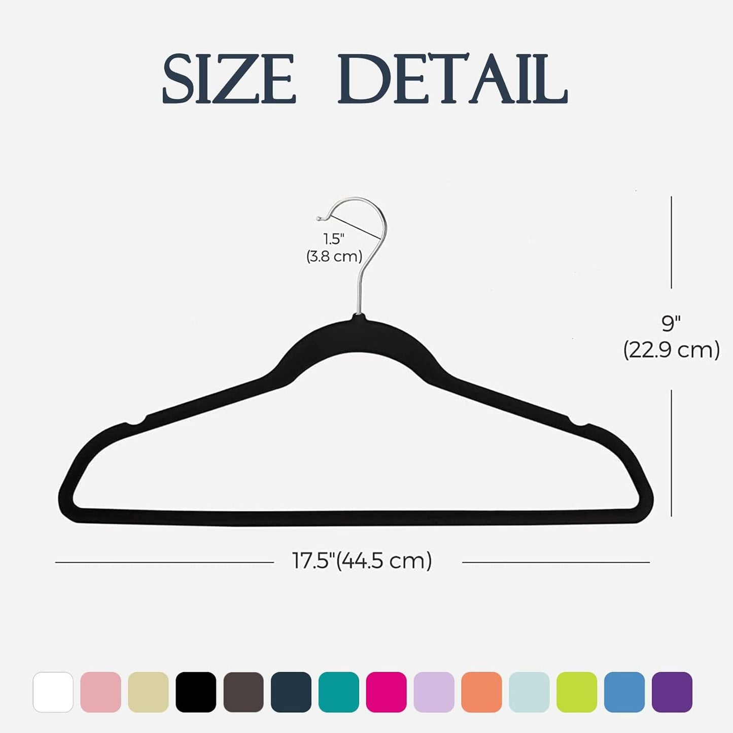 HOUSE DAY Black Velvet Hangers 60 Pack, Non Slip Clothes Felt Hanger Heavy Duty for Coat, Premium Slim Space Saving Suit Hangers for Closet Organizer, 360° Rotating Silver Hook