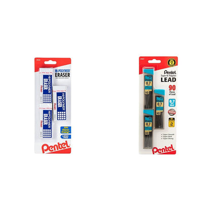 Pentel Arts Hi-Polymer White Cap Erasers, Pack of 10 (ZEH02PABP10)