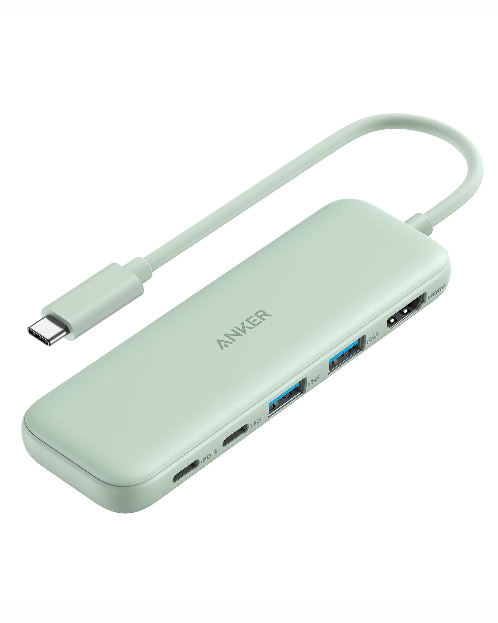 Anker USB C Hub, 5-in-1 USBC to HDMI Splitter with 4K Display, 1 x Powered USB-C 5Gbps & 2×Powered USB-A 3.0 5Gbps Data Ports for MacBook Pro, MacBook Air, Dell and More
