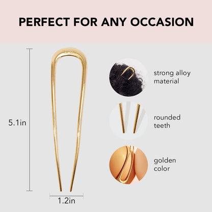 Kitsch Metal French Hair Pin for Women - Elegant Hair Accessories, Ideal for Buns & French Twist, Designed for a Secure, Comfortable Fit | Ideal Gifts for Women - Hematite