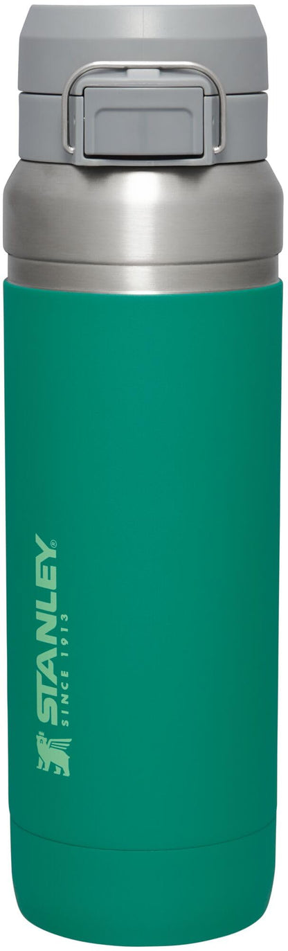 Stanley Quick Flip GO Water Bottle 24 oz | Push Button Lid | Leakproof and Packable for Travel and Sports | Insulated Stainless Steel | BPA-Free | Azure
