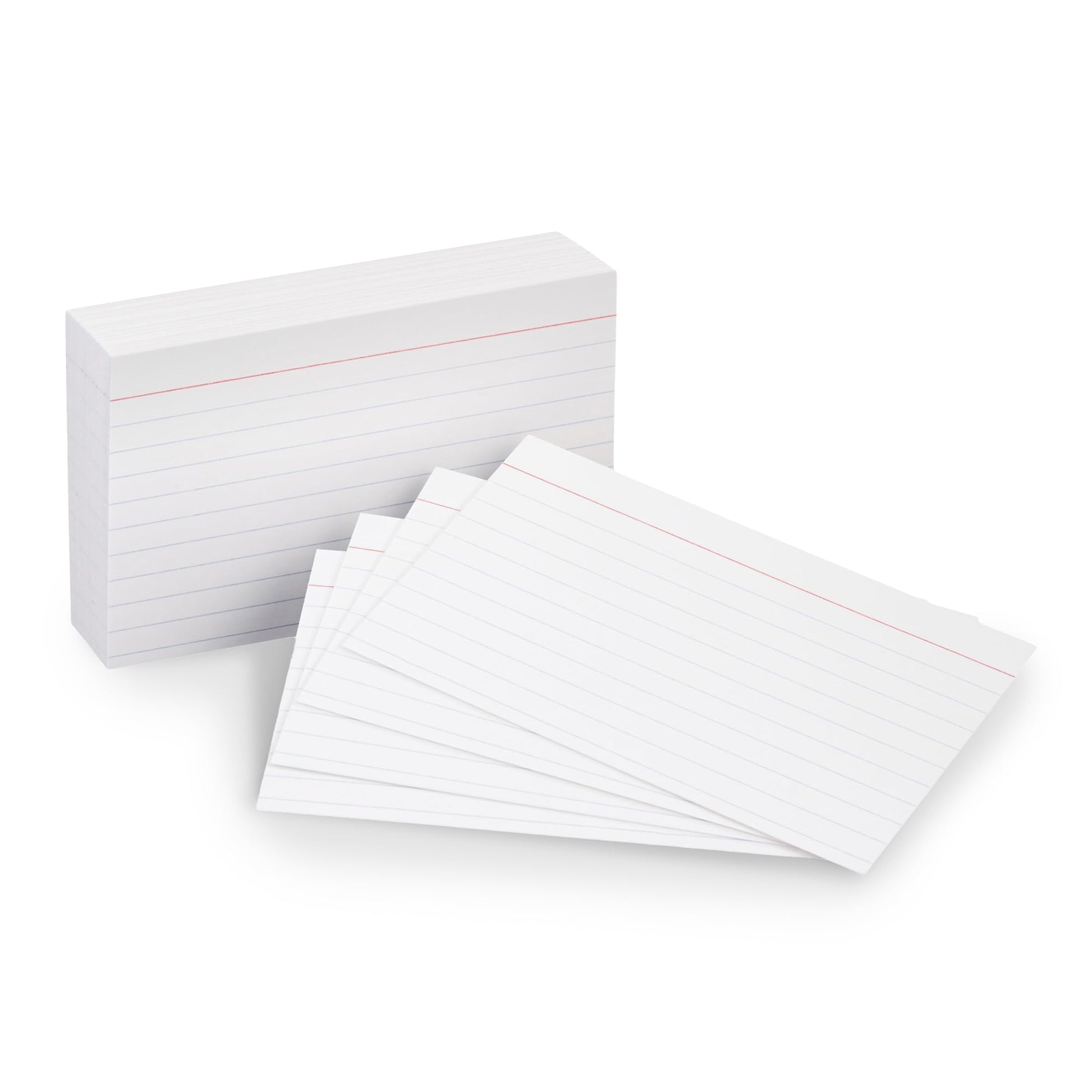 Amazon Basics Paper Flash Ruled Index Note Cards, Heavy Weight, White, 3 x 5 Inch Card, 300 Count, 100 Pack of 3