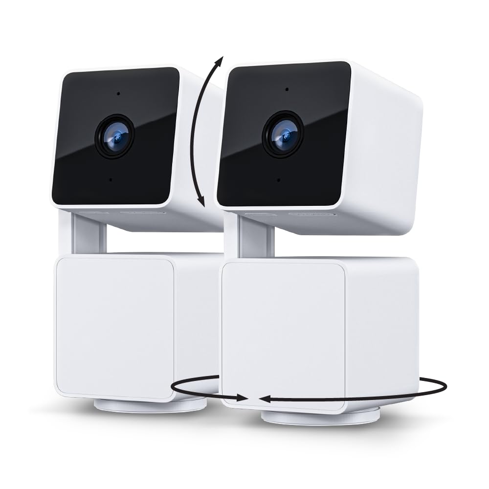 WYZE Cam Pan v3 Indoor/Outdoor IP65 1080P 360° Pan/Tilt/Zoom Wi-Fi Smart Home Security Camera with Motion Tracking for Baby & Pet, Color Night Vision, Works with Alexa & Google Assistant, White