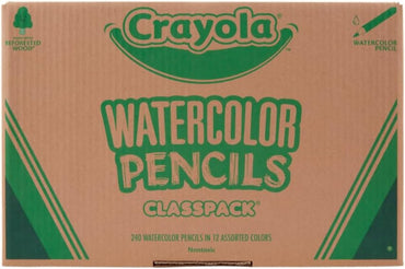 Crayola Classpack Watercolor Pencils, 240ct, 20 each of 12 Colors, Great for Classroom, Educational, Art Tools