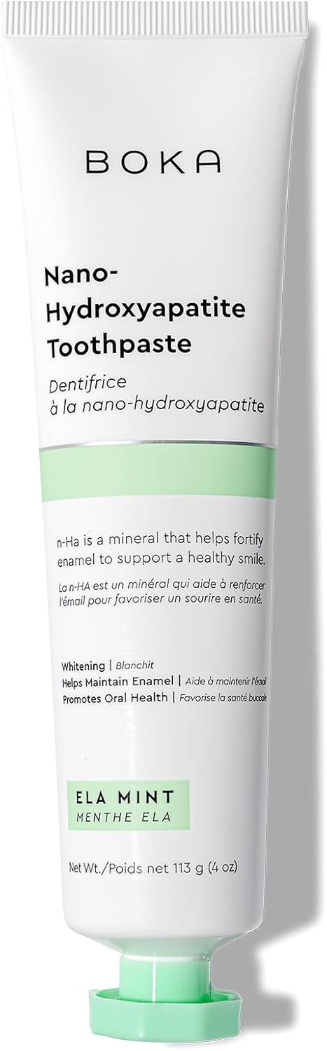 Boka Fluoride Free Toothpaste Nano Hydroxyapatite, Helps Remineralize, Appropriate for Sensitive Teeth, Whitening - for Adult, Kids Oral Care - Ela Mint Flavor, 4 Fl Oz 1Pk US Manufactured