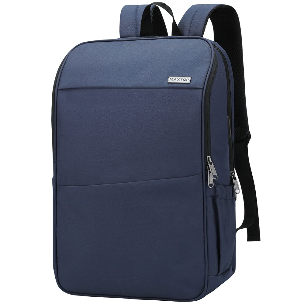 MAXTOP Deep Storage Laptop Backpack with USB Charging Port[Water Resistant] College Computer Bookbag Fits 15 Inch Laptop Black