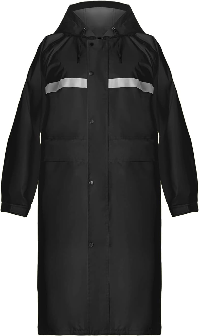 Coralrain Long Hooded Raincoat Safety Waterproof Emergency Rain Jacket Poncho for Men Women Adults