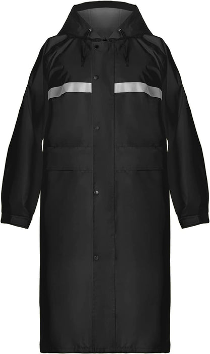 Coralrain Long Hooded Raincoat Safety Waterproof Emergency Rain Jacket Poncho for Men Women Adults