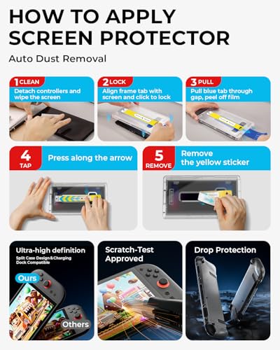Switch 2 Pro Controllers Accessories Bundle for Nintendo 17-in-1: Carrying Case, Screen Protector, Thumb Grip for Joycon, Dockable Console Protective Cover Shell, Steering Wheel, 2025 Switch2 Game Kit