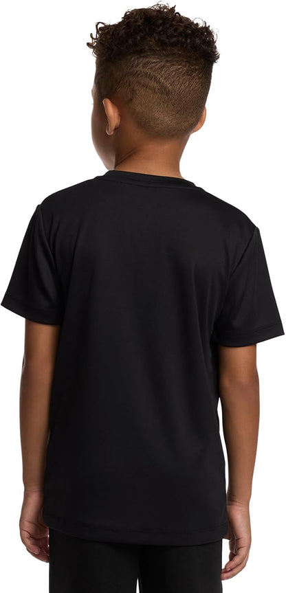 Boys' Lifestyle Short Sleeve Top, Standard Shirt with Logo, Comfortable Fit