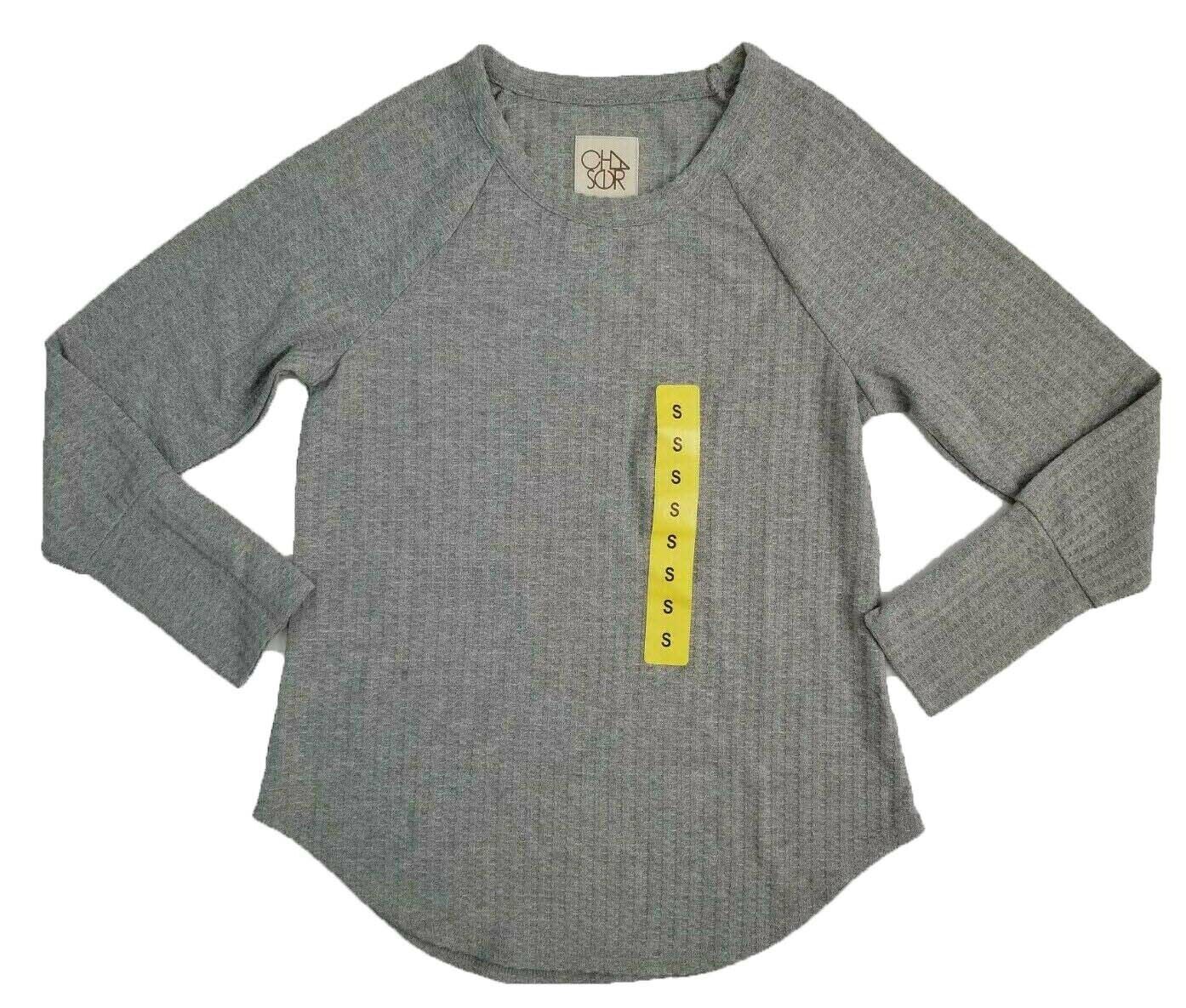 Chaser Ladies' Waffle Thermal Top, HEATHER GREY, S