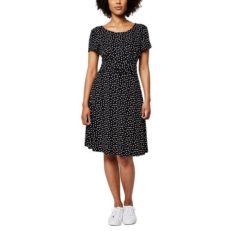 Leota Ladies’ Short Sleeve Dress, CONFETTI DOT, Size M