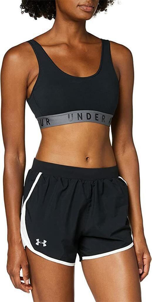 Under Armour Womens Fly By 2.0 Running Shorts, Black - White, Medium