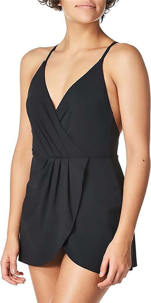 Anne Cole Women's Standard Swimdress One Piece, Black, 10