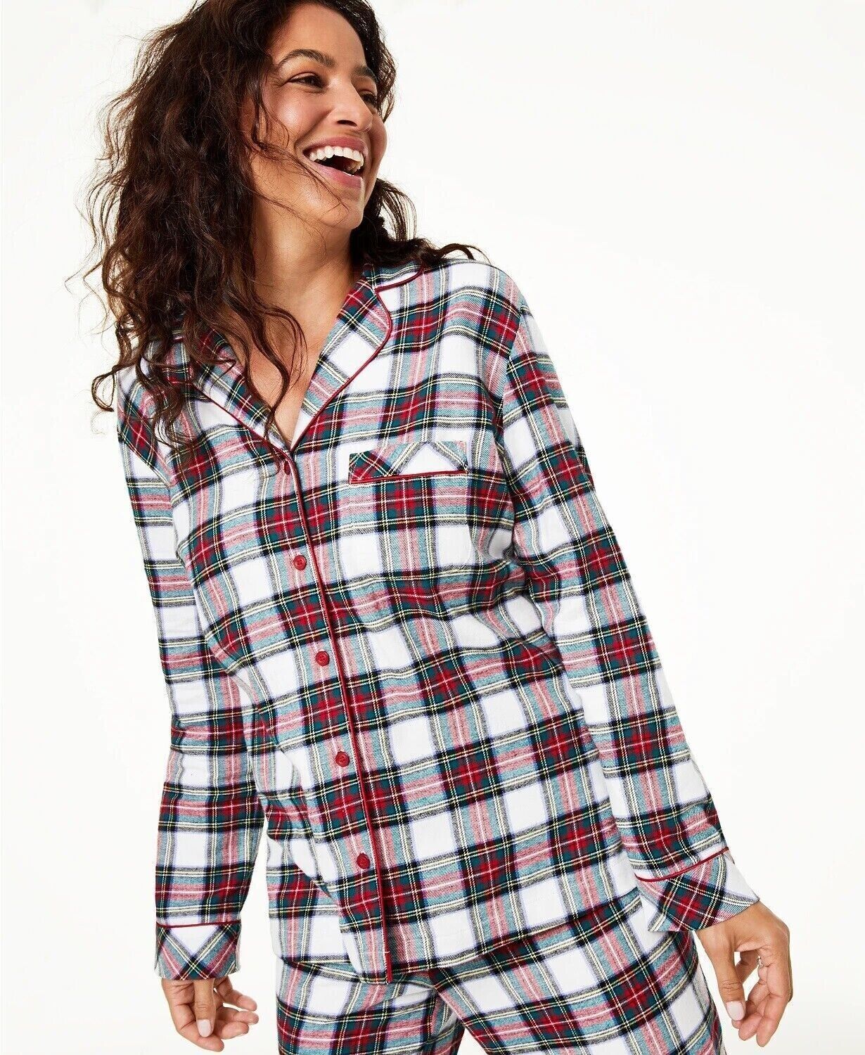 Family PJs Womens Christmas Holiday Pajama Top Red S "TOP ONLY"