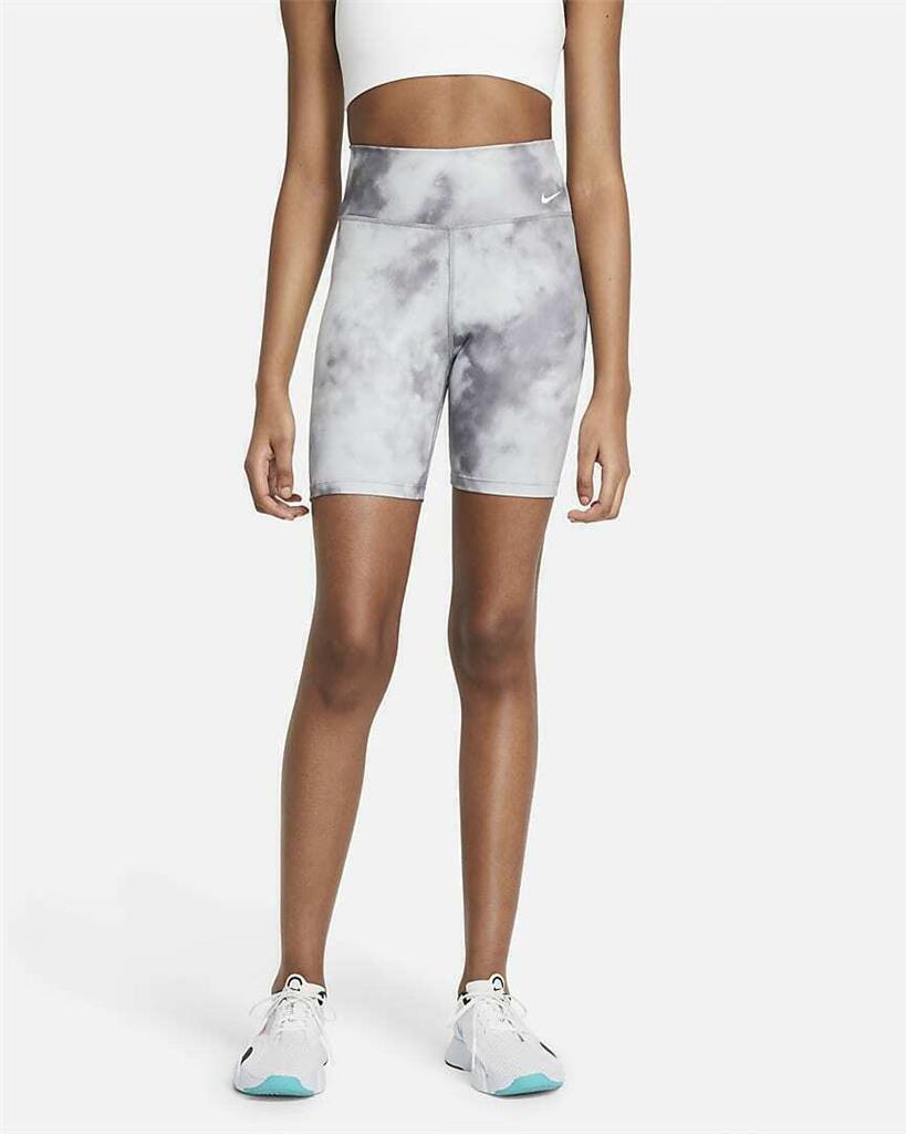 Nike DRI-Fit Womens Icon Clash 7" Mid Rise Biker Active Shorts, GRAY WHITE, XL