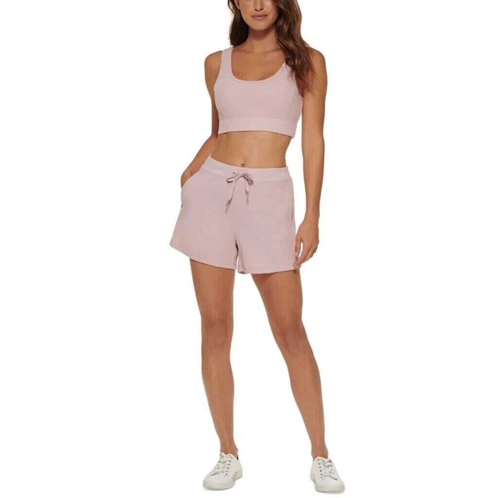 CALVIN KLEIN performance Women's Waffle-Knit Drawstring Shorts, ROSE, L
