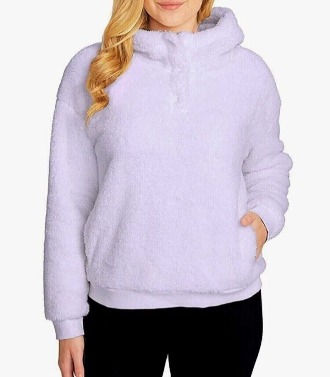 Lukka Lux Womens Cozy Fleece Lined Hoodie Sweater, Purple, S