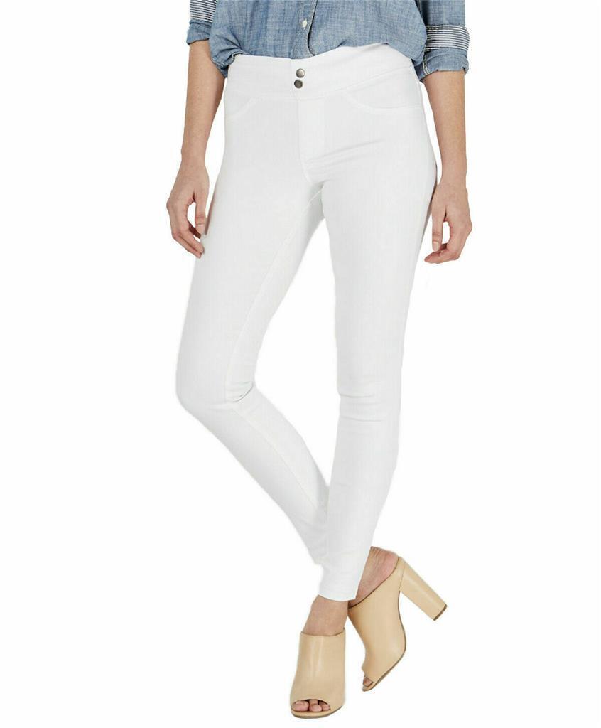 HUE Women's Classic Smoothing Denim Leggings, WHITE, Size XS 