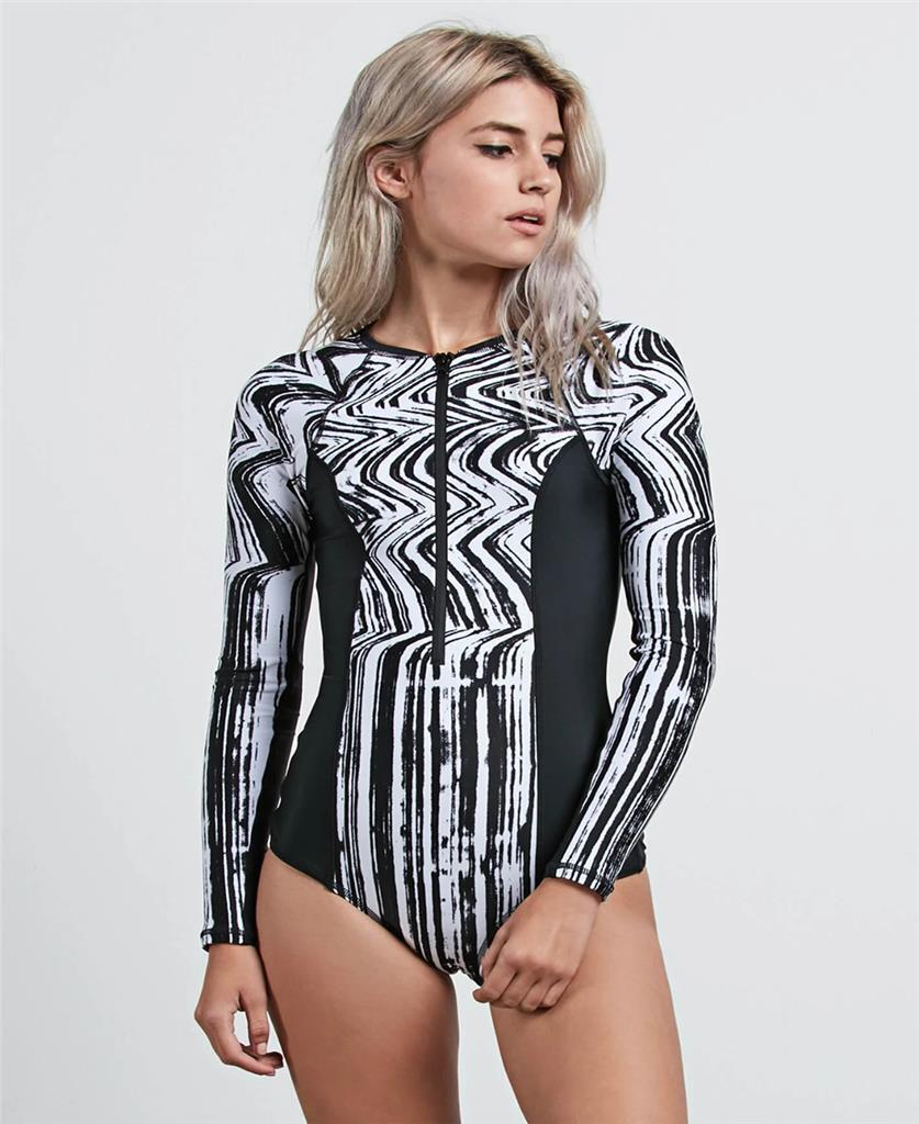 Volcom Women's Stay Tuned Swim Bodysuit, BLACK, XS