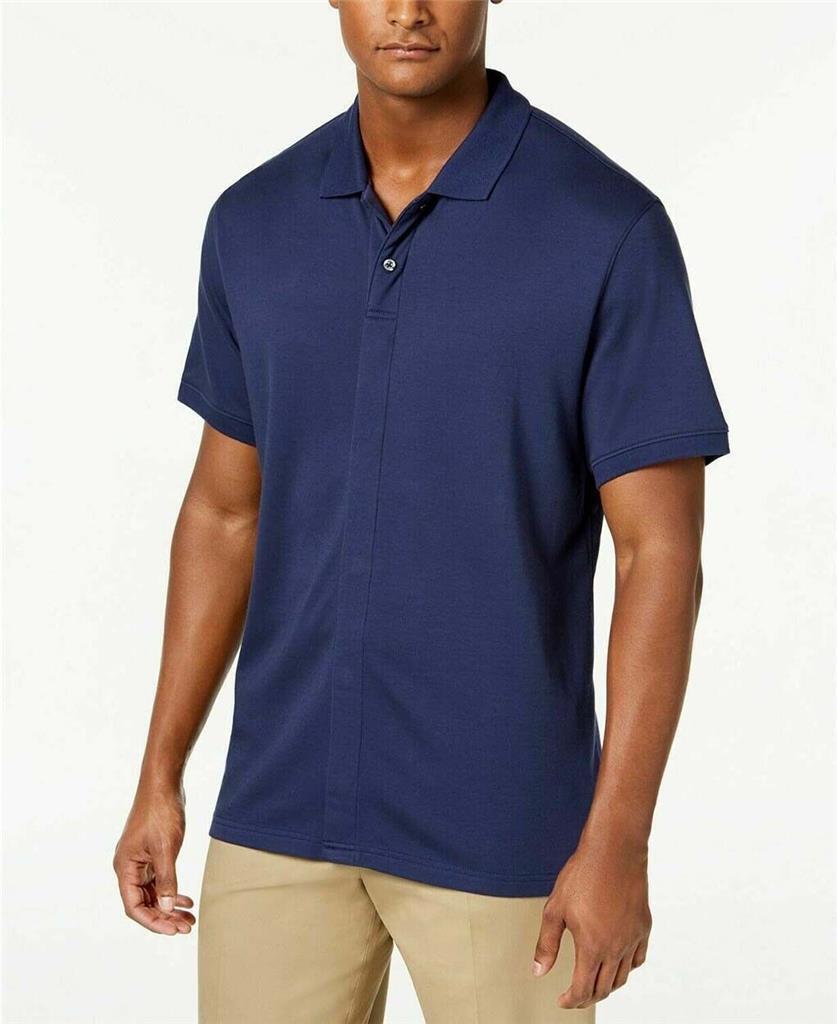 MagnaClick Men's Stress Free Apparel Polo Shirt w/ Magnetic Buttons Deep Navy, S