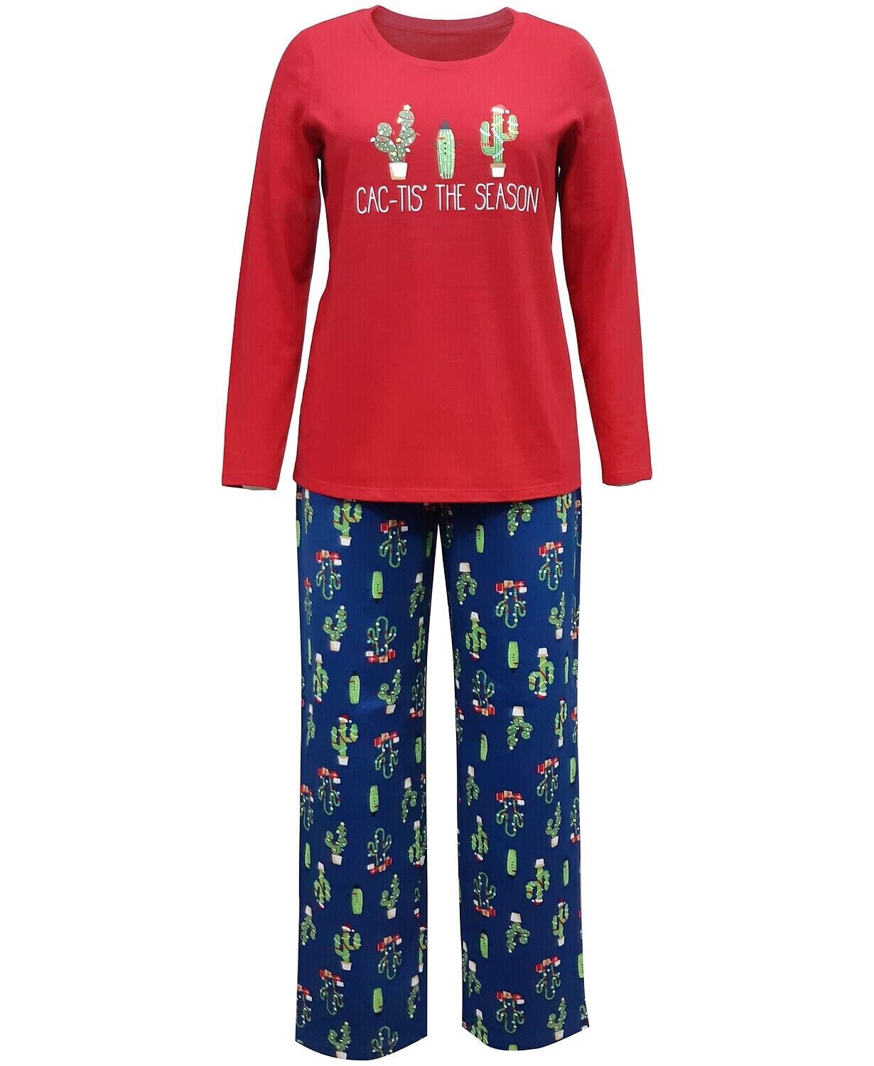 Family Pajamas Matching Women's Family Pajama Set, CACTUS ORNAMENT, 1X 