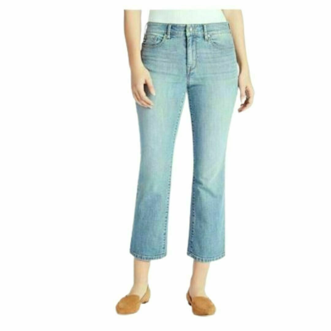 Chaps Ladies' Mid Rise Crop Kick Jeans, LIGHT BLUE, 4/27