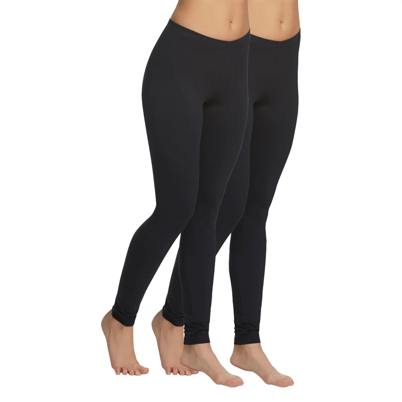 Felina Women 2-Pack Velvety Super Soft Lightweight Leggings (Black, S)