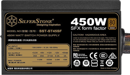 SilverStone  450W SFX Form Factor 80 Plus Bronze Power Supply ST45SF-V3