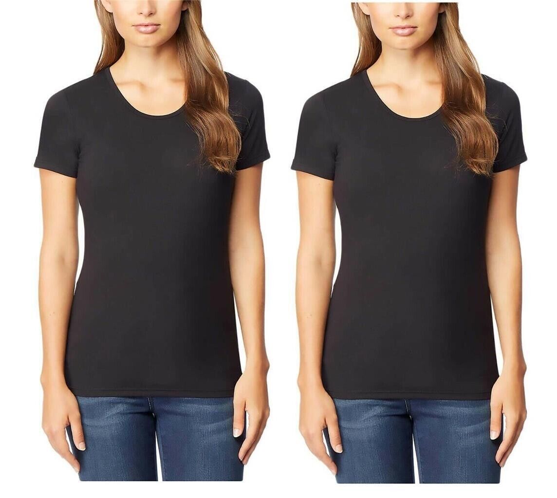 32 Degrees Cool Women's Short Sleeve Scoop Neck T-Shirt, BLACK - BLACK, S