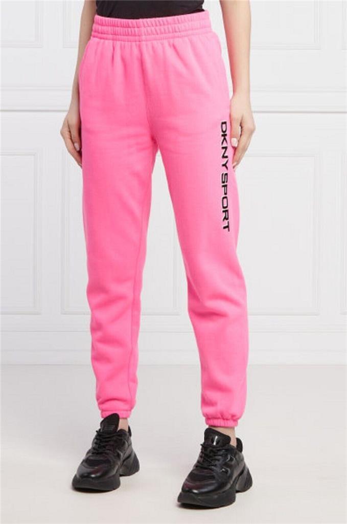DKNY Ladies Layered Shadow Logo High Rise Relaxed Jogger, PINK, Large
