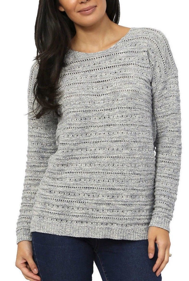Leo & Nicole Ladies' Pointelle Crew-Neck Sweater Collar, Stratus Blue, XXL 