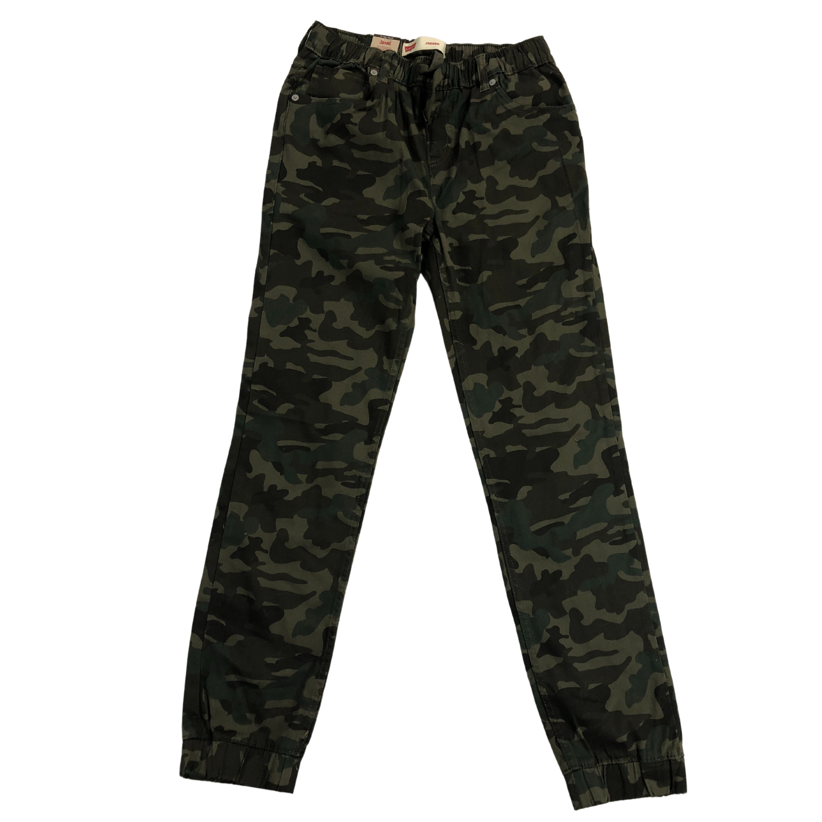 Levi's Boy's Pull-On Slim Fit Jogger, GREEN CAMO, 12