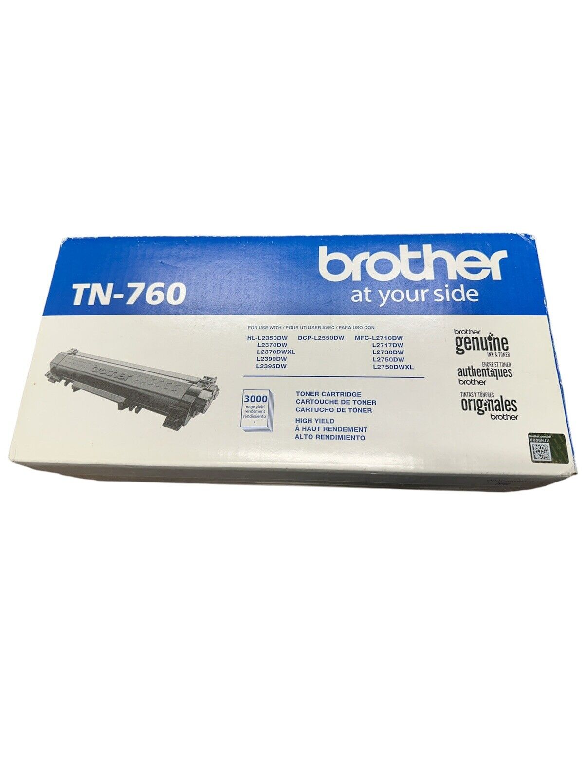 Brother TN760 Black High Yield Toner Cartridge  Genuine L2350DW 1 Pack